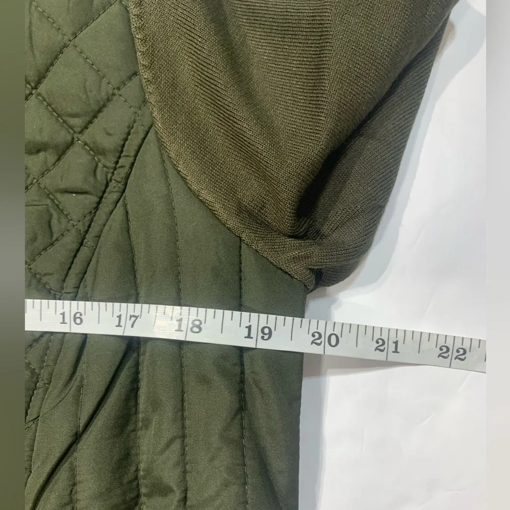 Linea By Louis Dell’Olio Olive Green Quilted women’s sweater Jacket Size 8 - Picture 5 of 9